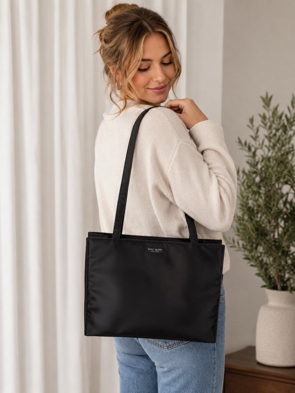 Kate Spade Black Shoulder Bag with convertible flap Vintage